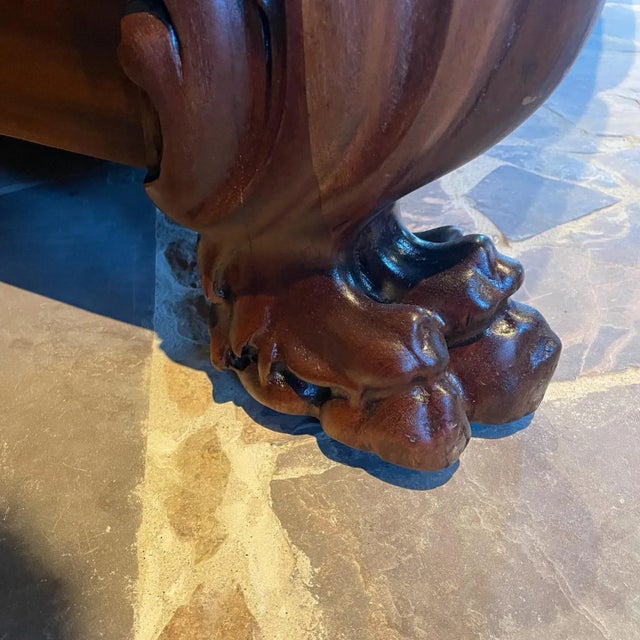 Late 19th Century 19th Century Antique Empire Sofa Hand Carved Mahogany For Sale - Image 5 of 13