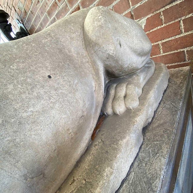 Pair of French Louis XVI Limestone Sphinx Garden Statues For Sale - Image 14 of 18