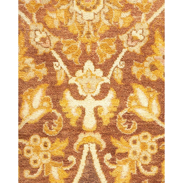 Traditional Mogul Collection Hand-Knotted Area Rug - Yellow 8' 1" x 11' 1" For Sale - Image 3 of 9