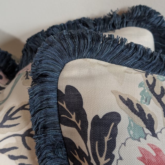 Lee Jofa Lee Jofa Inisfree Floral Pillows in Sunset With Brush Fringe For Sale - Image 4 of 7