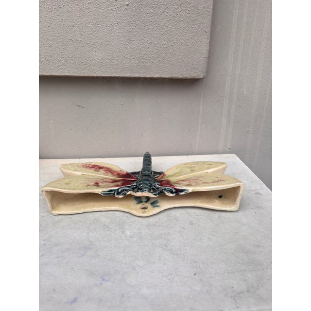 Late 19th Century Majolica Dragonfly Wall Pocket Fives Lille, Circa 1900 For Sale - Image 5 of 7