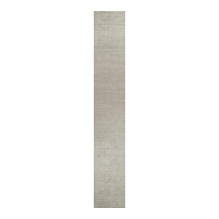 2010s Rug & Kilim’s Plain Modern Rug in Solid Silver-Gray Tone-on-Tone - 3x18 For Sale