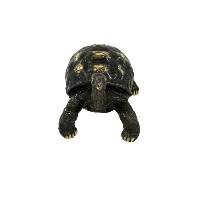 Cast Bronze Tortoise Sculpture For Sale - Image 6 of 7