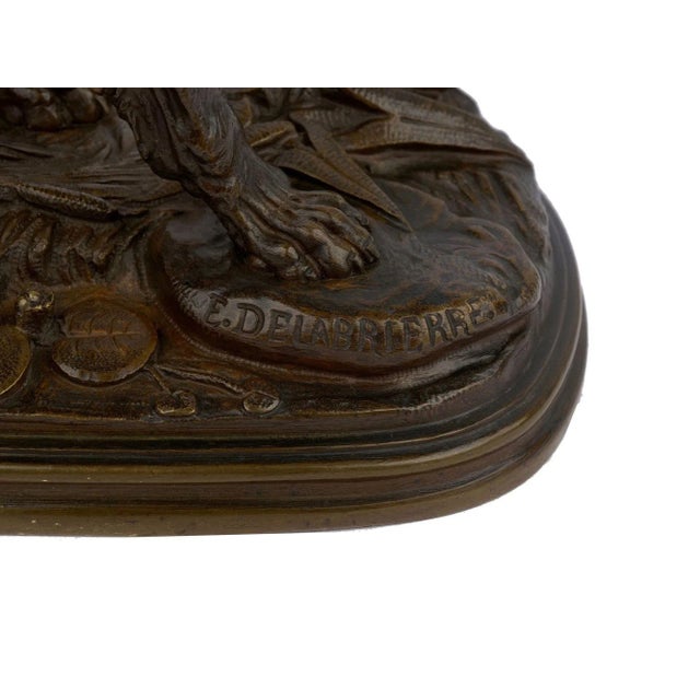 Brown French Bronze Sculpture "Chien De Chasse" by Paul-Edouard Delabrierre, C. 1870 For Sale - Image 8 of 11