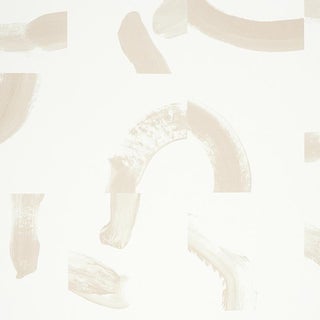 Sample - Schumacher X Caroline Z Hurley Sepiessa Panel Wallpaper Mural in Neutral For Sale