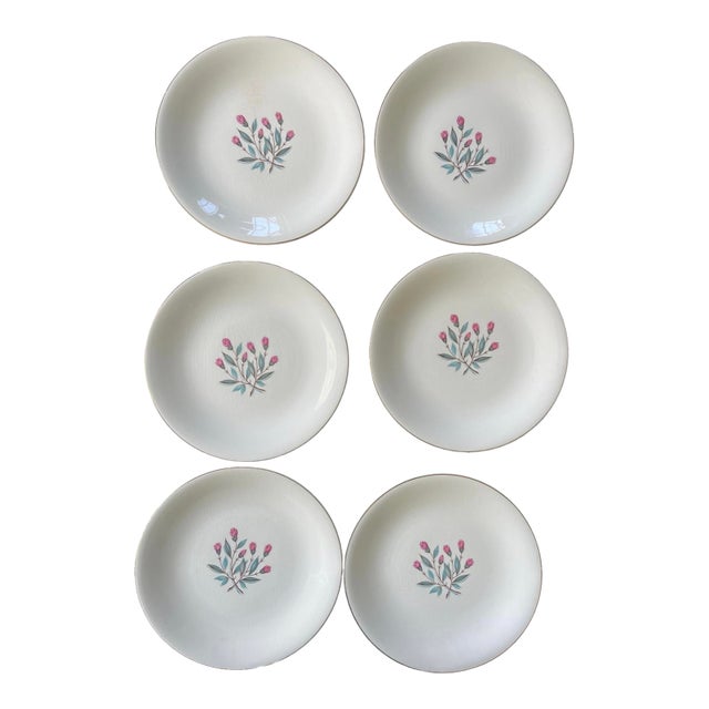 1962 Set of Six (6) Wedgwood Pink Hope 6 7/8” Plates For Sale