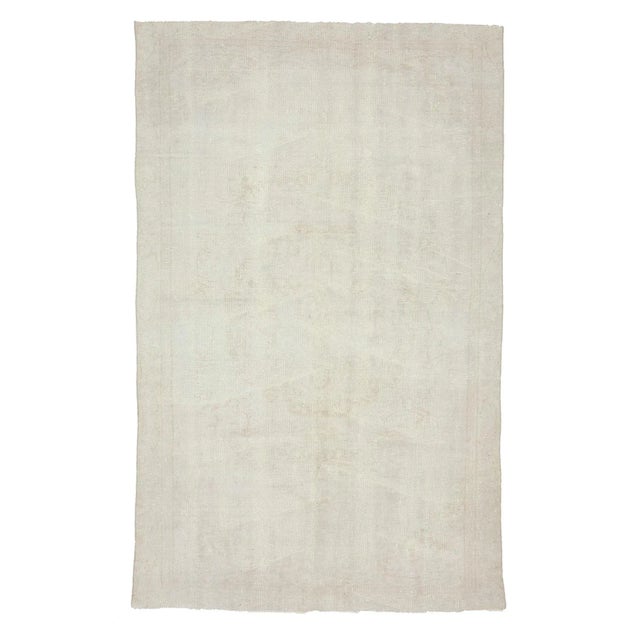 Textile 1960s Vintage Washed Out Turkish Rug- 5′8″ × 9′4″ For Sale - Image 7 of 7