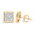 Contemporary 14K Yellow Gold 1.0 Cttw Princess Cut Diamond Composite Stud Earrings with Screw Backs (J-K Color, SI1-SI2 Clarity) For Sale - Image 3 of 5