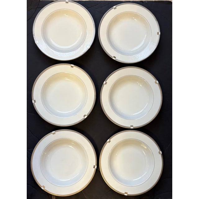 Mikasa Imperial Platinum Fine China Soup Bowls, Set of 6 – Minimalist Platinum Banded Dinnerware For Sale In Indianapolis - Image 6 of 8