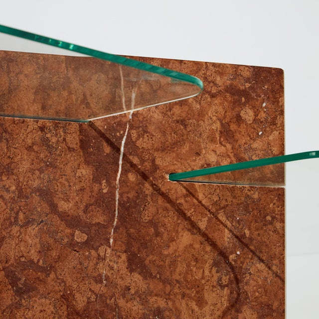 Glass Sculptural Marble Coffee Table For Sale - Image 7 of 18