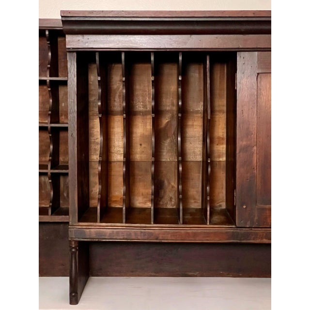 Antique Hotel Front Desk Cabinet for Office or Kitchen, Mahogany, 1910s For Sale In Philadelphia - Image 6 of 16