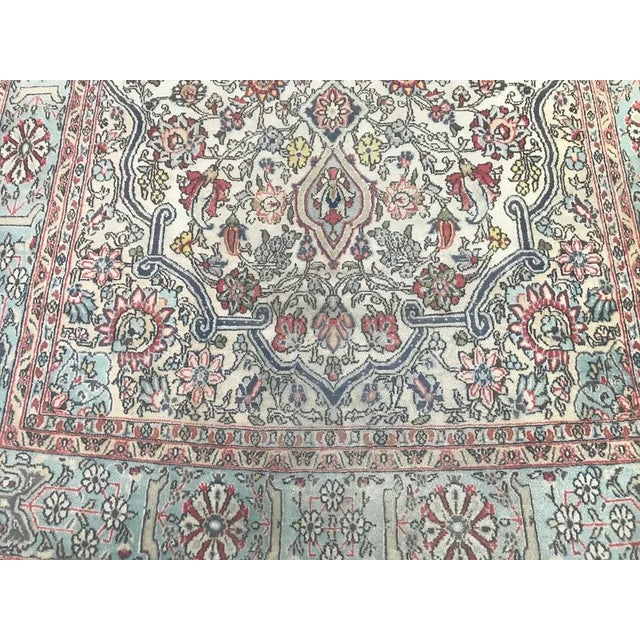 1960s Vintage Floral Design Qom Rug For Sale - Image 5 of 16