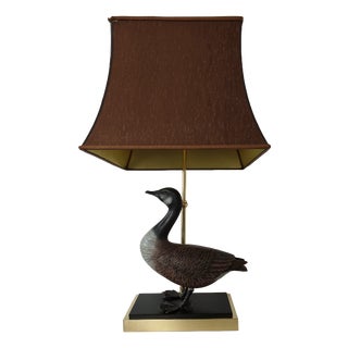 Duck Table Lamp in Polished Brass, 1970s For Sale