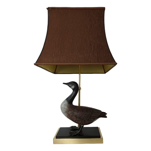 Duck Table Lamp in Polished Brass, 1970s For Sale