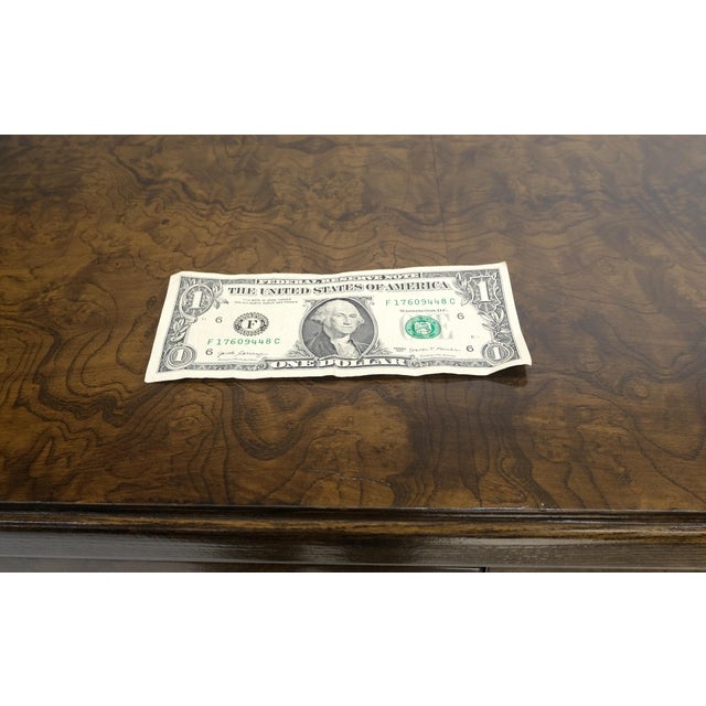 Late 20th Century Large Burl Wood Brass 2 Doors Drawer Mastercraft Gentleman's Chest Dresser MINT For Sale - Image 5 of 13