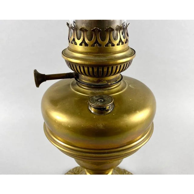 Vintage Oil Table Lamp in Brass from Lempereur & Bernard, Belgium For Sale - Image 6 of 10