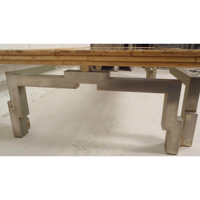 Mid 20th Century Bamboo Glass Coffee Table For Sale In New York - Image 6 of 6