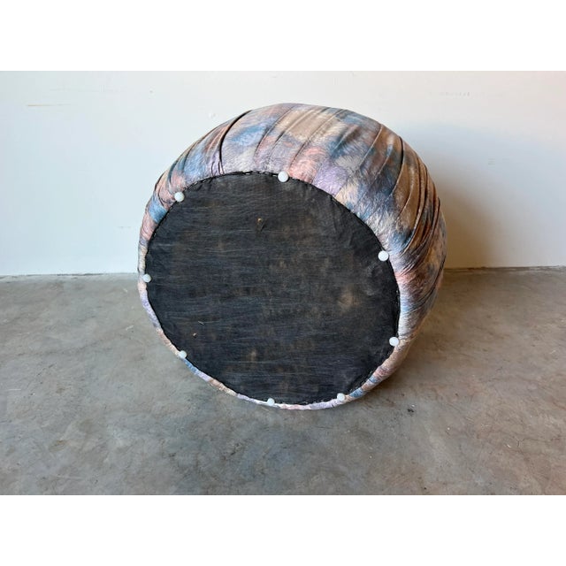 Oversize Karl Springer - Style Round Poufs Soufflé Ottoman For Sale - Image 12 of 13