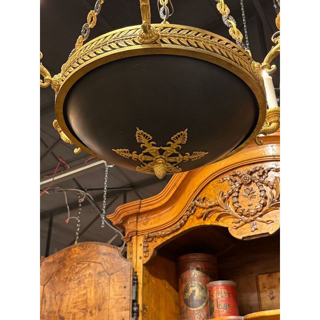 Traditional Late 19th C. French Empire Bronze Chandelier For Sale - Image 3 of 8