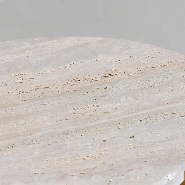 1970s Oval Coffee Tables with Travertine Tops, Italy 1970s For Sale - Image 5 of 9