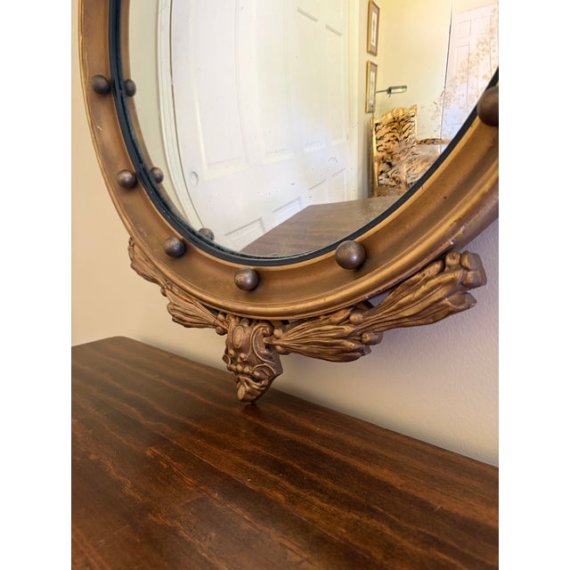 American Federal Giltwood Eagle Bullseye Convex Mirror For Sale In South Bend - Image 6 of 12