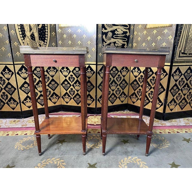 Gold Louis XVI Bedside Tables, Set of 2 For Sale - Image 8 of 8