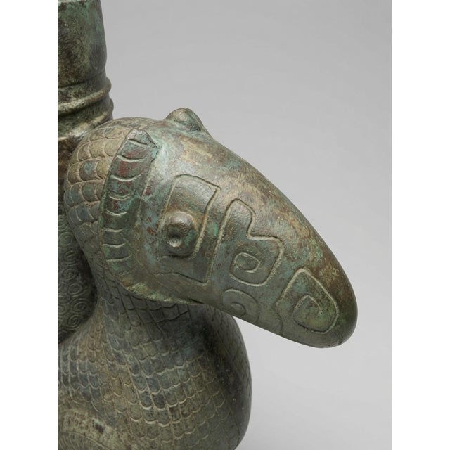 Archaistic Chinese Ram Zun Applied and Natural Patina Pre 1930 Post 1900 For Sale - Image 4 of 11