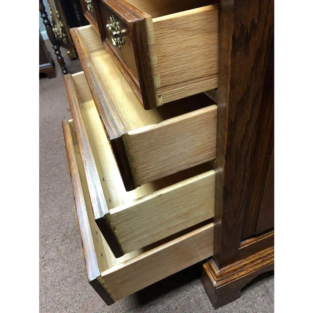 Pair of Chippendale Style Oak Nightstands/ Small Bachelor Chests For Sale - Image 17 of 18