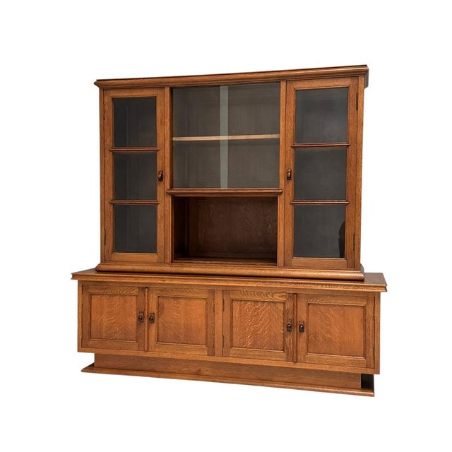 Art Deco Bookcase with Glass Sliding Doors, 1930s For Sale - Image 4 of 13