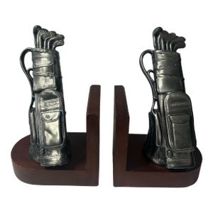 Pair of Pewter Golf Bag Bookends