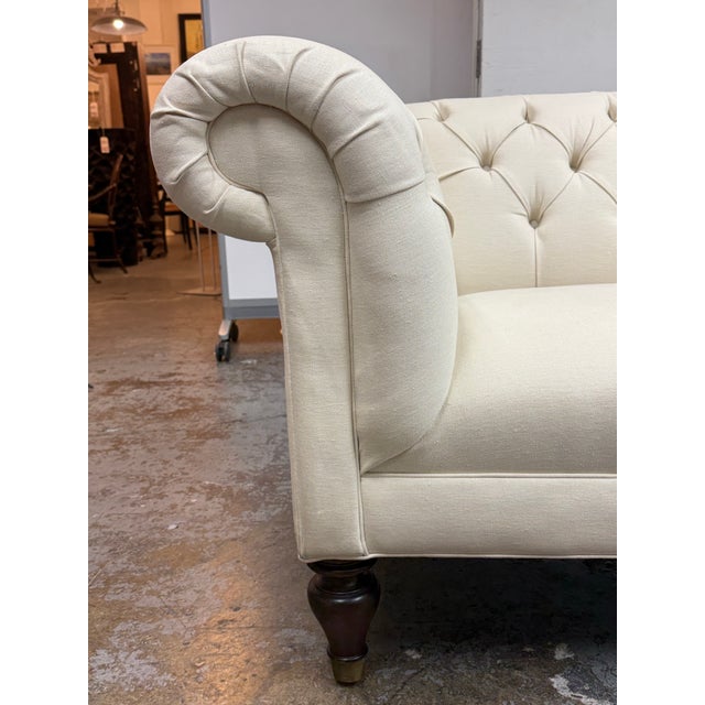 Cream Bespoke Chesterfield Sofa For Sale - Image 8 of 12