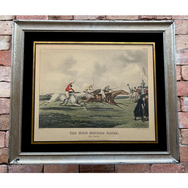 A striking set of three framed equestrian prints from “The High Mettled Racer,” the celebrated 1821 sporting series after...