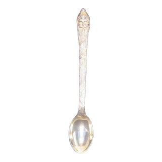 Extra Large Silverplated Serving Spoon, Santa Claus Motif For Sale