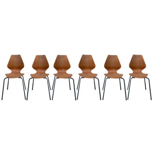 Dining Chairs attributed to Herbert Hirche for Jofa Stalmobler, Denmark, 1950s, Set of 6 For Sale