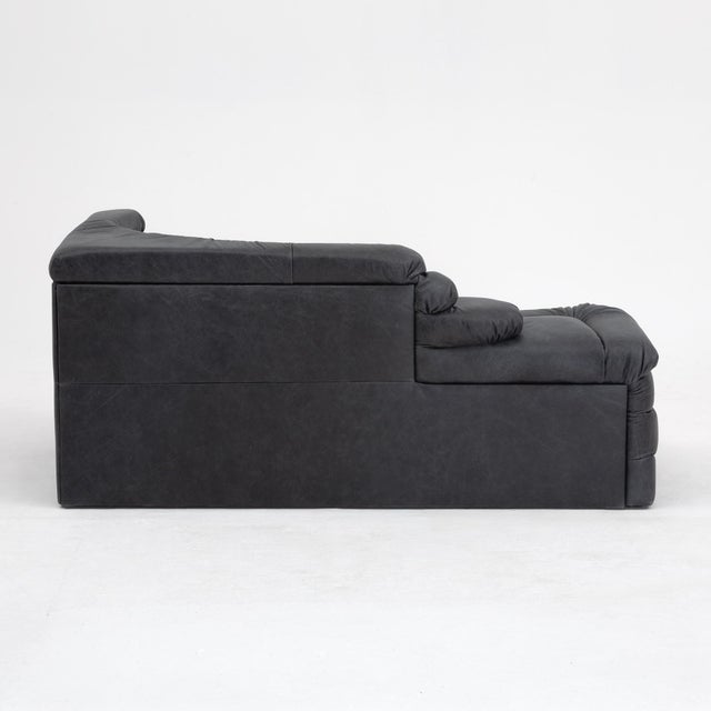 De Sede Ubald Klug Ds-1025 “Terrazza” Sofa for De Sede, Black Leather, Switzerland 1974 - Set of Two For Sale - Image 4 of 16