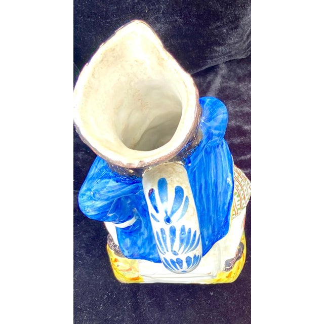 19th Century Antique Ceramic Toby Jug, Colonial Man Sitting on Keg For Sale - Image 5 of 7