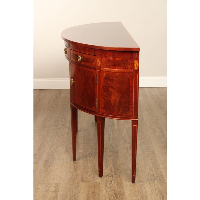 Hepplewhite Style Banded Mahogany Demilune Sideboard For Sale - Image 15 of 18