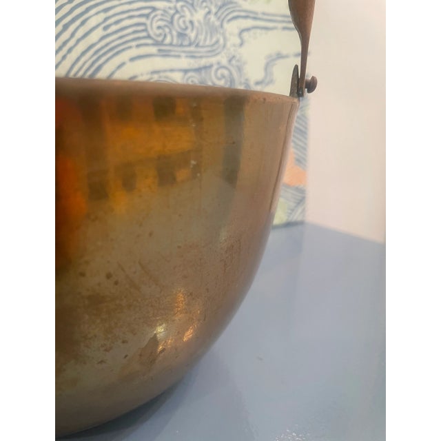 Vintage Solid Brass Preserve/Cooking Pot With Riveted Handle For Sale - Image 4 of 7