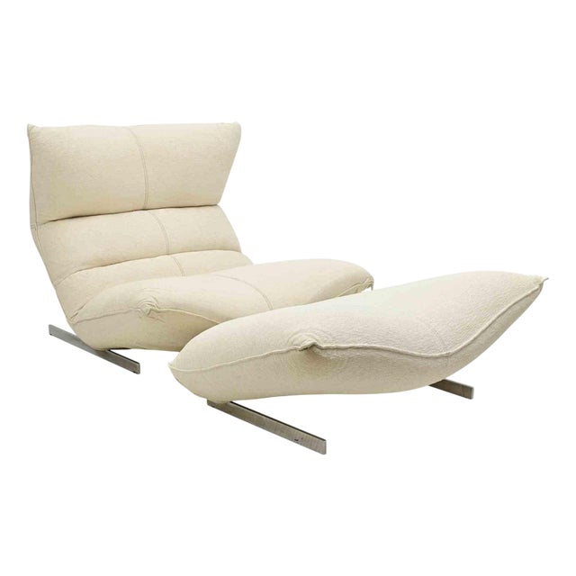 Set of Canestrari Lounge Chair with Ottoman by Vittorio Varo, Italy, 1970s For Sale