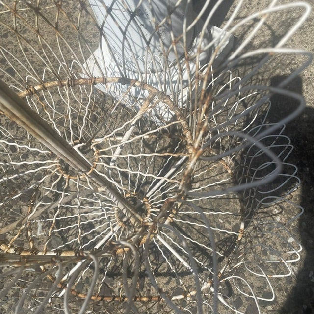 Vintage French Style White Wire / Metal 3 Tier Oval Planter or Display Rack For Sale - Image 10 of 13