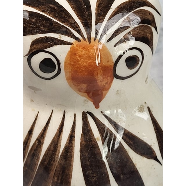 Vintage Hand Painted Ceramic Owl For Sale In San Francisco - Image 6 of 10