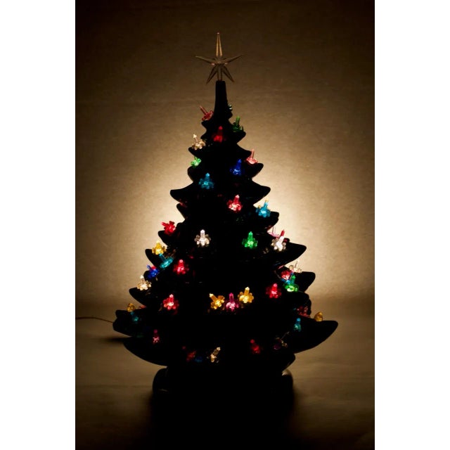 Vintage Ceramic Illuminated Christmas Tree For Sale - Image 4 of 13