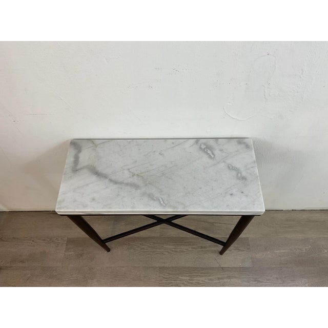 Contemporary Contemporary Carrara Marble Console Table For Sale - Image 3 of 3