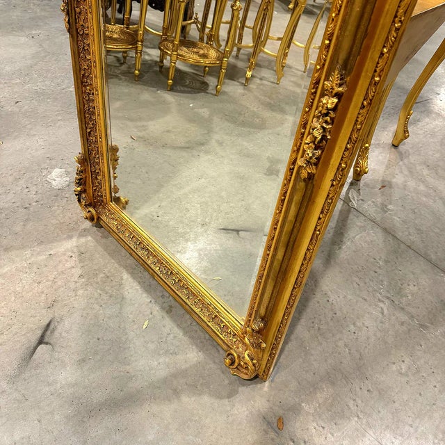 2010s Gold Birds Floor Mirror – 5 Ft Tall French Style For Sale - Image 5 of 10