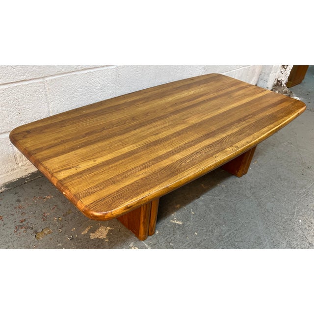 Mid-Century Modern Mid 20th Century Solid Modern Oak Butcher Block Coffee Table For Sale - Image 3 of 10