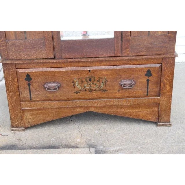 Early 20th Century Early 20th Century Arts and Crafts Mission Oak Armoire For Sale - Image 5 of 12