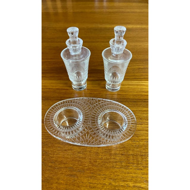 Art Deco Vintage Lalique Bourgueil Oil & Vinegar Set- 5 Pieces For Sale - Image 3 of 8