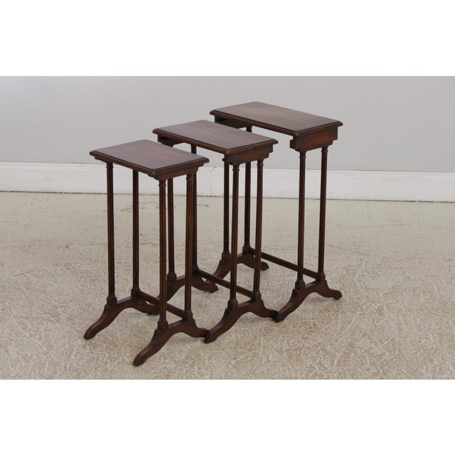 Theodore Alexander Theodore Alexander Set of 3 Mahogany Nesting Tables For Sale - Image 4 of 17