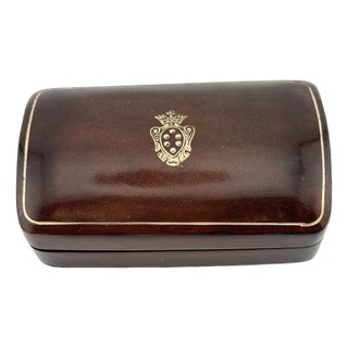 Vintage Italian Leather Trinket Box For Sale