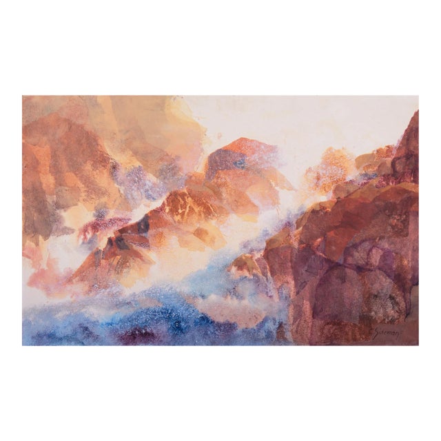 'Surf and Rocks at Sunset' by Carol Sideman, Oakland College of Arts and Crafts, Oakland Museum For Sale